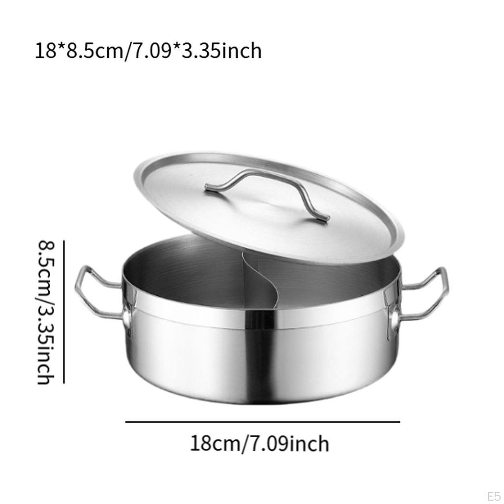 Кастрюля с разделителем Китайская крышка 2-сторонняя кастрюля для супа Толстая кухонная посуда Приготовление пищи