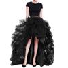 Sexy Maxi Tulle Skirt Women Elastic High Waist Split Asymmetrical Mesh Tutu Party Jupes Dance Skirt