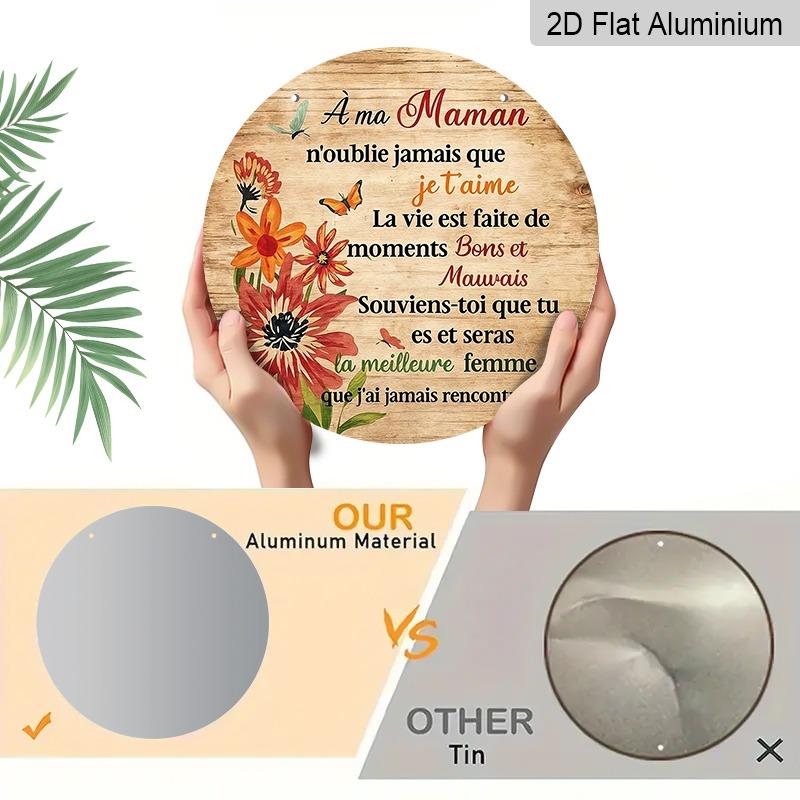 2D Flat Retro French Aluminum Wall Decoration, Available in Various Sizes with An Antique Wood Grain and Pastoral Style, Is An Ideal Choice for Home