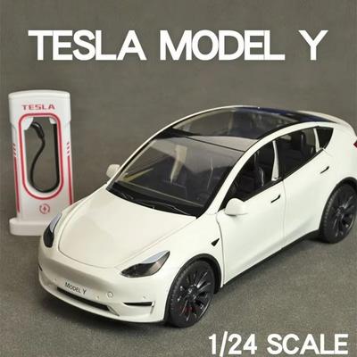 Tesla Model Y 1:Литая модель в масштабе 24 с зарядной станцией
