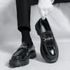 Fashion New Retro Platform Loafers Shoes Luxury Men Thick-soled Wedding Shoes Black Formal Business Shoes Slip-on Casual Leather Shoes