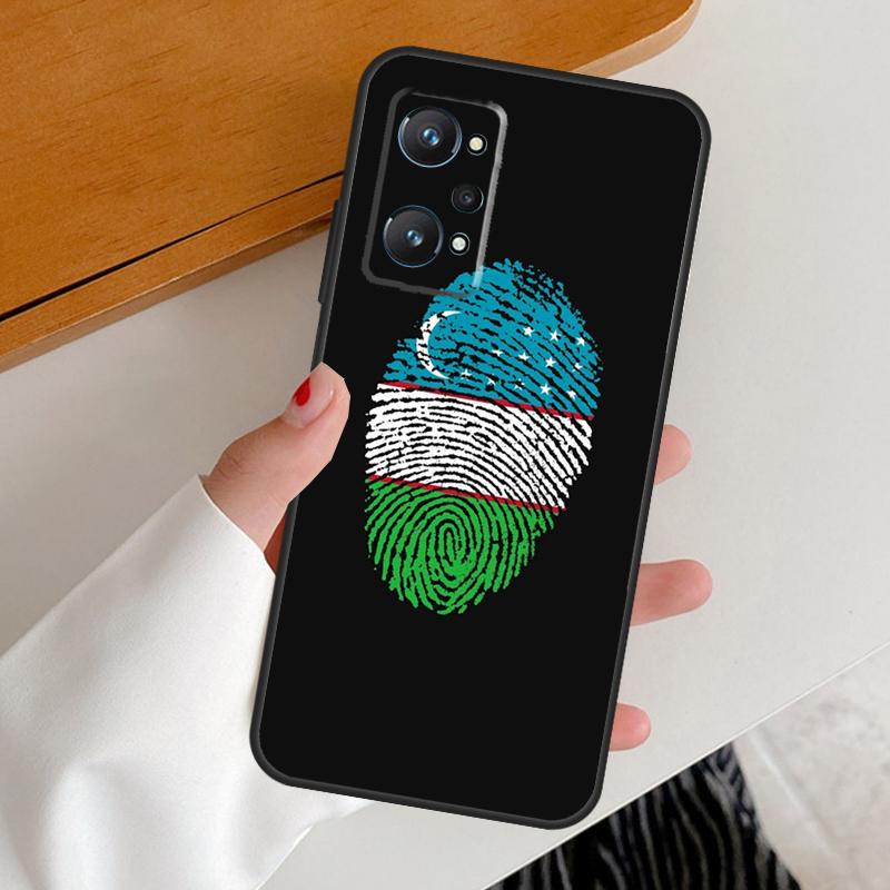 Флаг и герб Узбекистана для Realme 14 10 11 12 13 Pro Plus GT6 GT7 15 Pro C65 C67 C63 C61 C55 C51 C53 C35 C75 Чехол