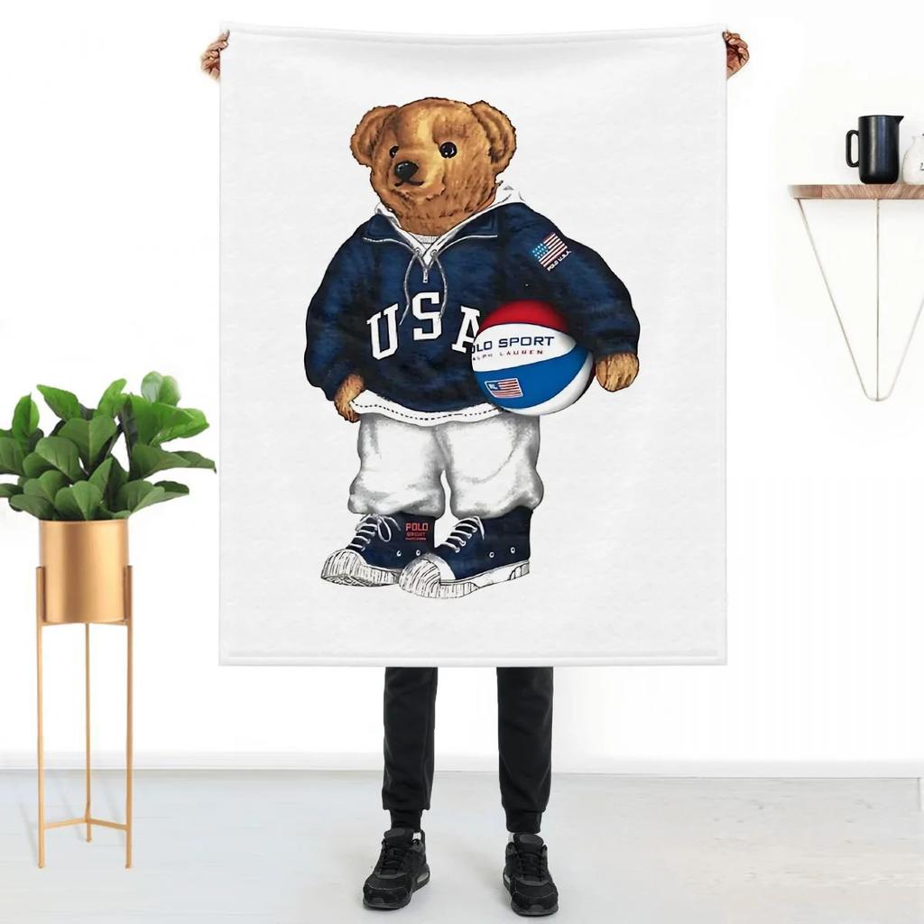 The BEAR Throws Blankets Children's Blanket Home and Decoration Throw Bed Sofa Knee Custom Anime Fluffy Soft Luxury Cute