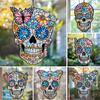 Colorful Skull Suncatcher Sun Catcher Skull Light Trap Window Hanging Decoration with Rhinestones Flowers Butterflies Unique Gothic Boho Decor Gift