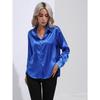 Women's New Popular Satin Shirt Imitates Silk Long Sleeved Shirt
