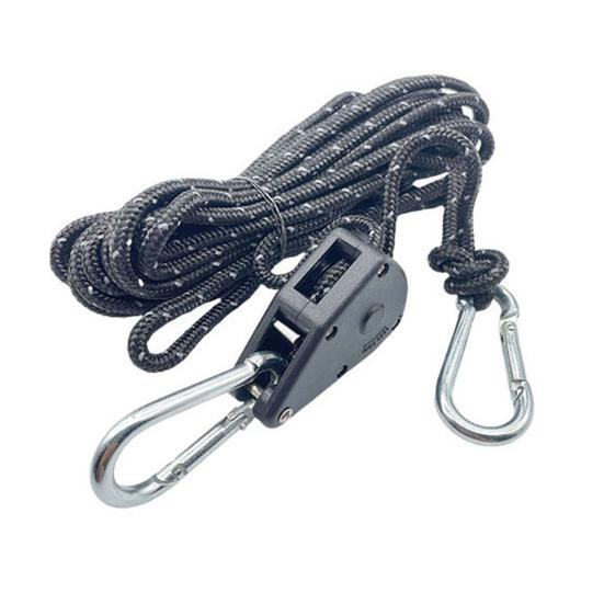 1 Набор Натяжитель веревки с роликом и шнуром 4/5 м, сверхпрочный, для наружного использования, для бэкпэкинга, туризма, катания на лодках, кемпинга, Регулятор-затяжитель оттяжной веревки