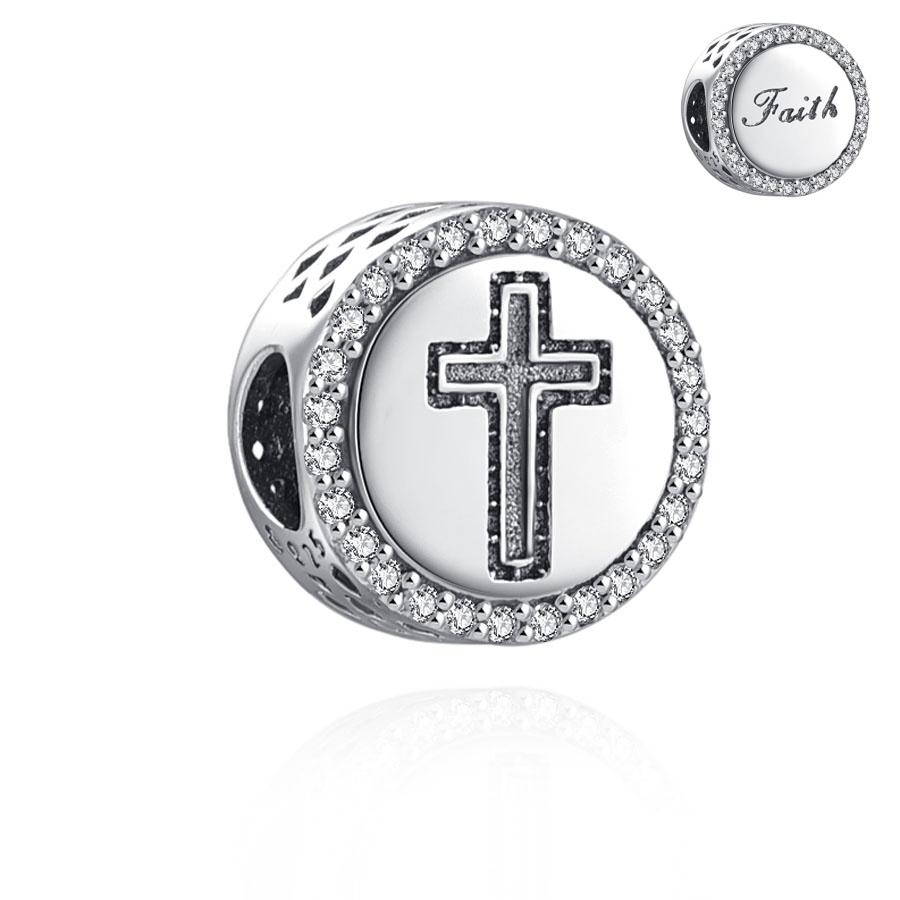 Новый Медный Крест Иисуса Святая Библия Подвеска Шармы Бусины Подходят для Оригинального Браслета Сделай Сам 3мм-5мм Женский Подарок