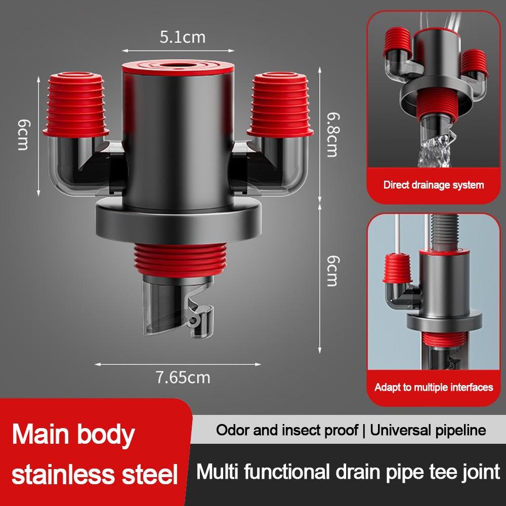 Anti Odor Kitchen Basin Sewer Branch  Washing Machine Drainage Supplies