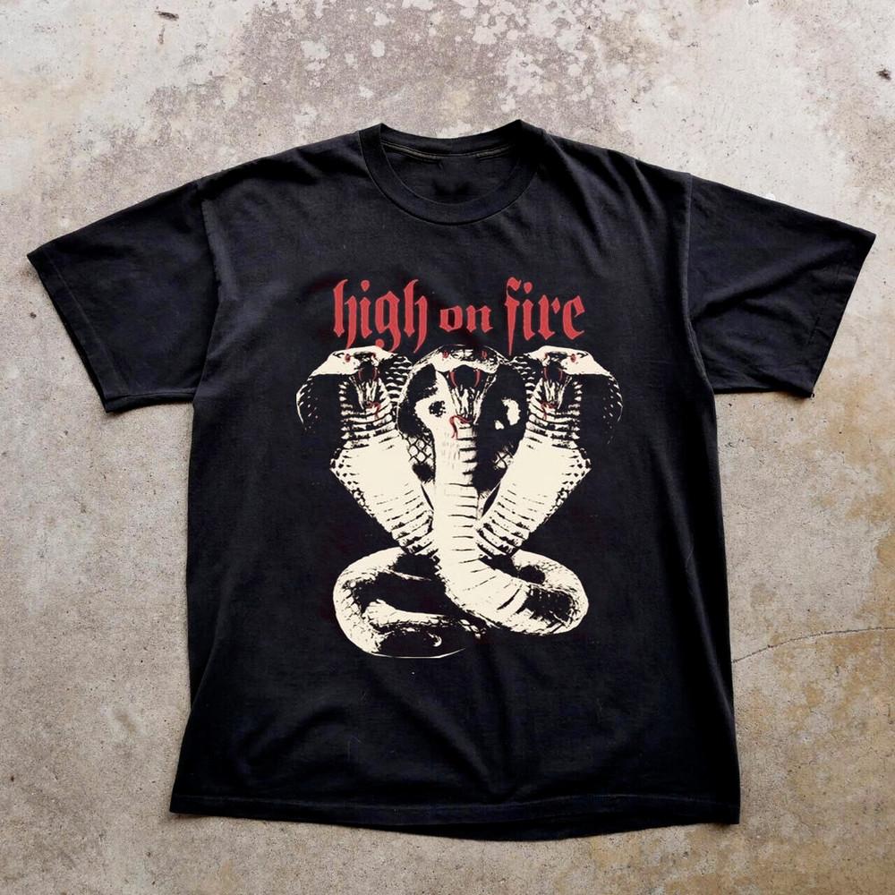 High On Fire Band Short Sleeve Cotton Black All Size Shirt BO1220 Unisex T-Shirt