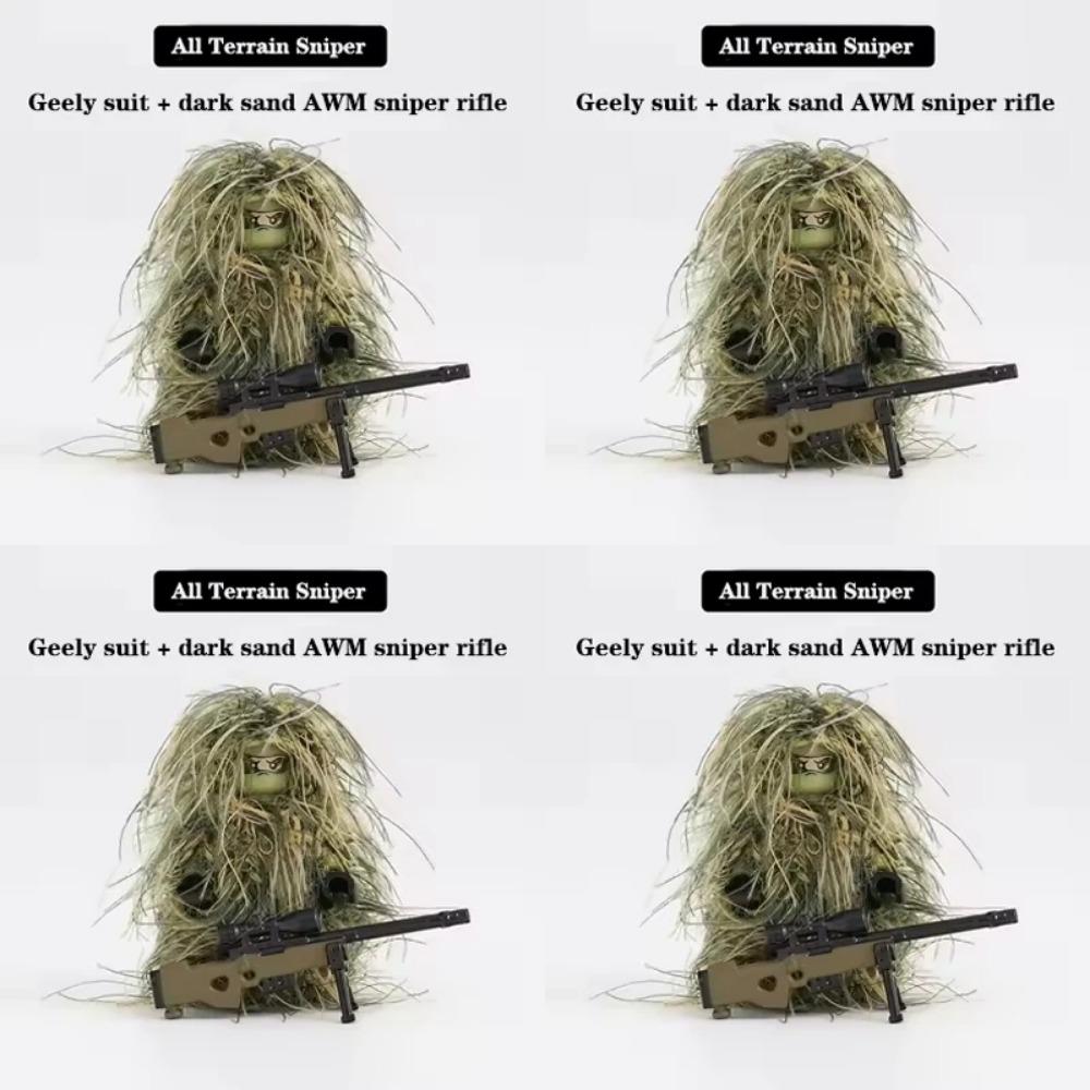 Military All-Terrain Sniper Camouflage Clothing Building Blocks Soldier Figures Weapon AWM Gun Parts MOC Game Bricks Kids Toys