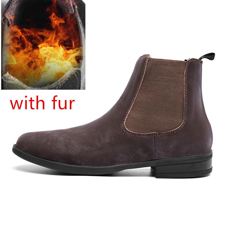 Мужские ботинки 2024 года Мужская обувь в британском стиле Износостойкие повседневные ботинки Классические высокие черные ботинки челси Мягкая теплая хлопковая обувь