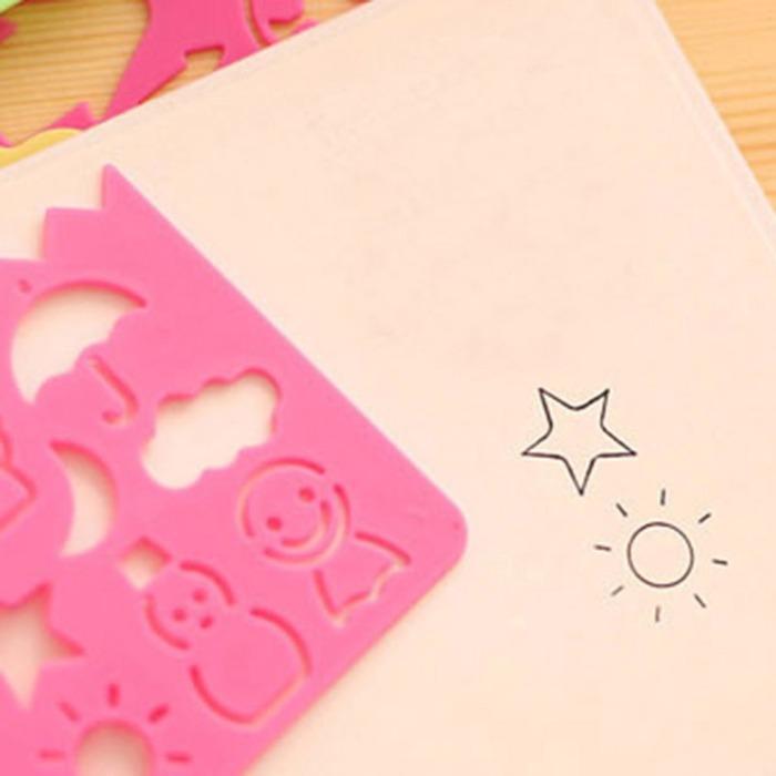 4Pcs DIY Graphic Template Stencil Drawing Stationery Ruler School Painting Supplies Drafting Tool Art