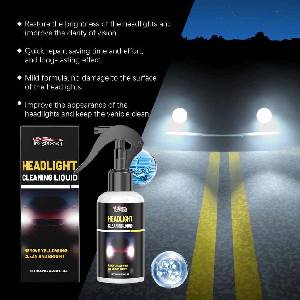 Car Headlight Polishing Spray Auto Headlamp Scratch Repair Stains Removal Cleansing Renovation Restoration Liquid Car Care