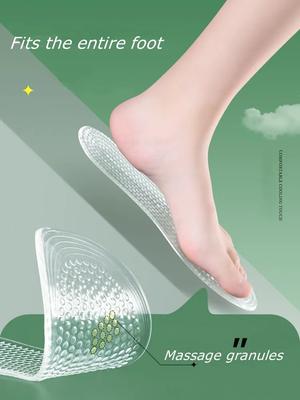 Нескользящие силиконовые стельки для обуви Ортопедическая стелька с поддержкой свода стопы Мягкие вкладыши для обуви Спортивный противоскользящий шаблон Мужская Женская подошва для обуви