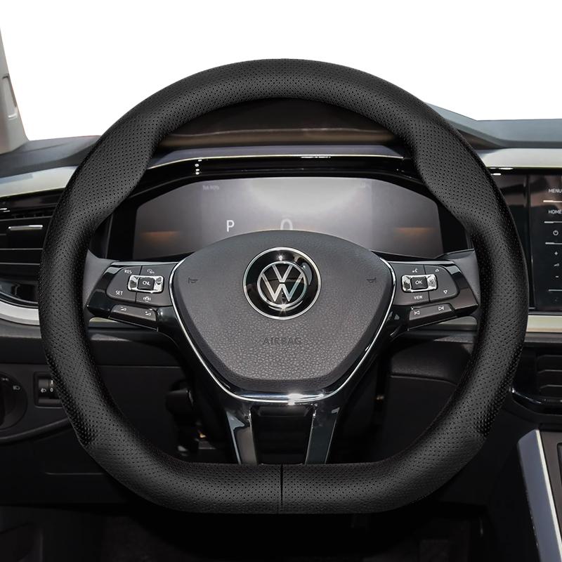 Suitable for Volkswagen Ultra-Thin Breathable Leather Steering Wheel Cover Suitable for Polo Golf 5 6 7 up Gol Volante Scirocco Passat B6 B8 Sedan