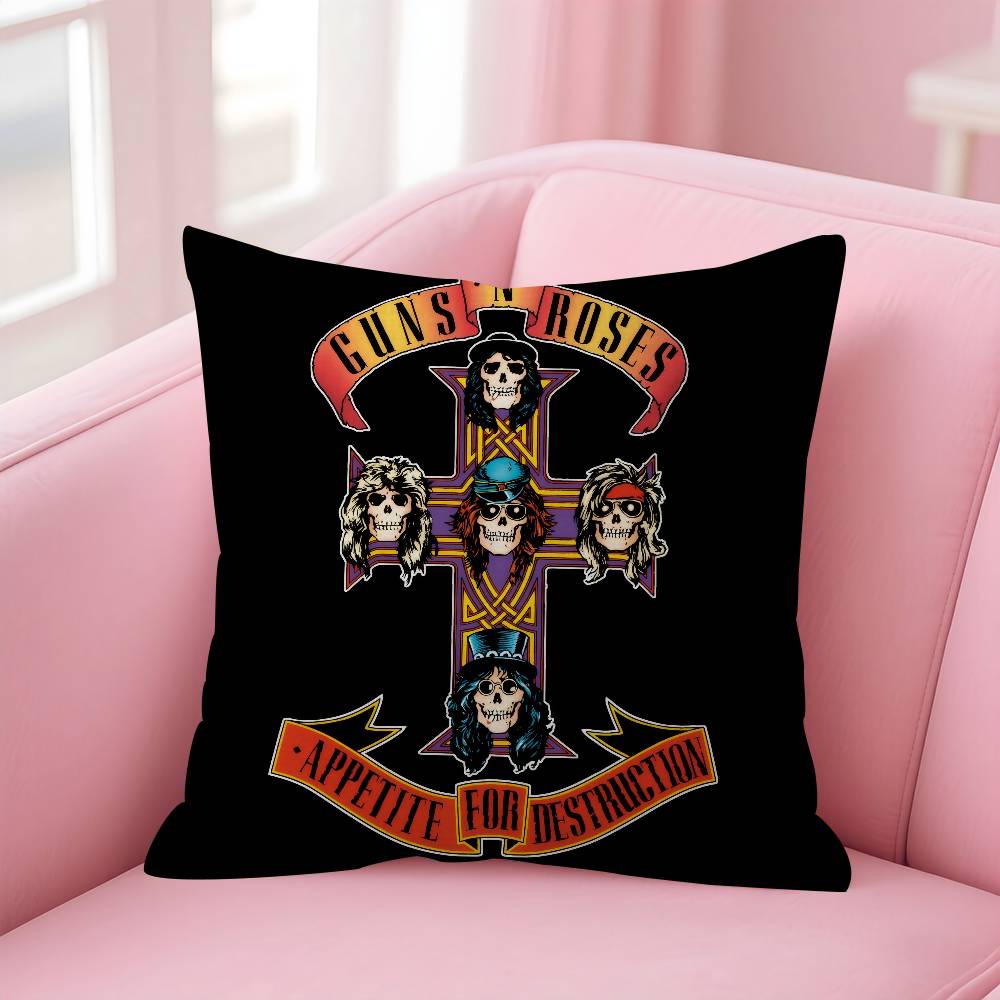 Rock Music Band GGuns N Roses Personalized Pillow Dust Cover Bedroom Kids Party Decoration Pillowcase Birthday Children Gift