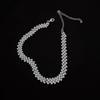Women Geometric Weddings Jewelry Zinc Zinc Alloy Clavicle Chain Full Rhinestone Choker Crystal Necklaces