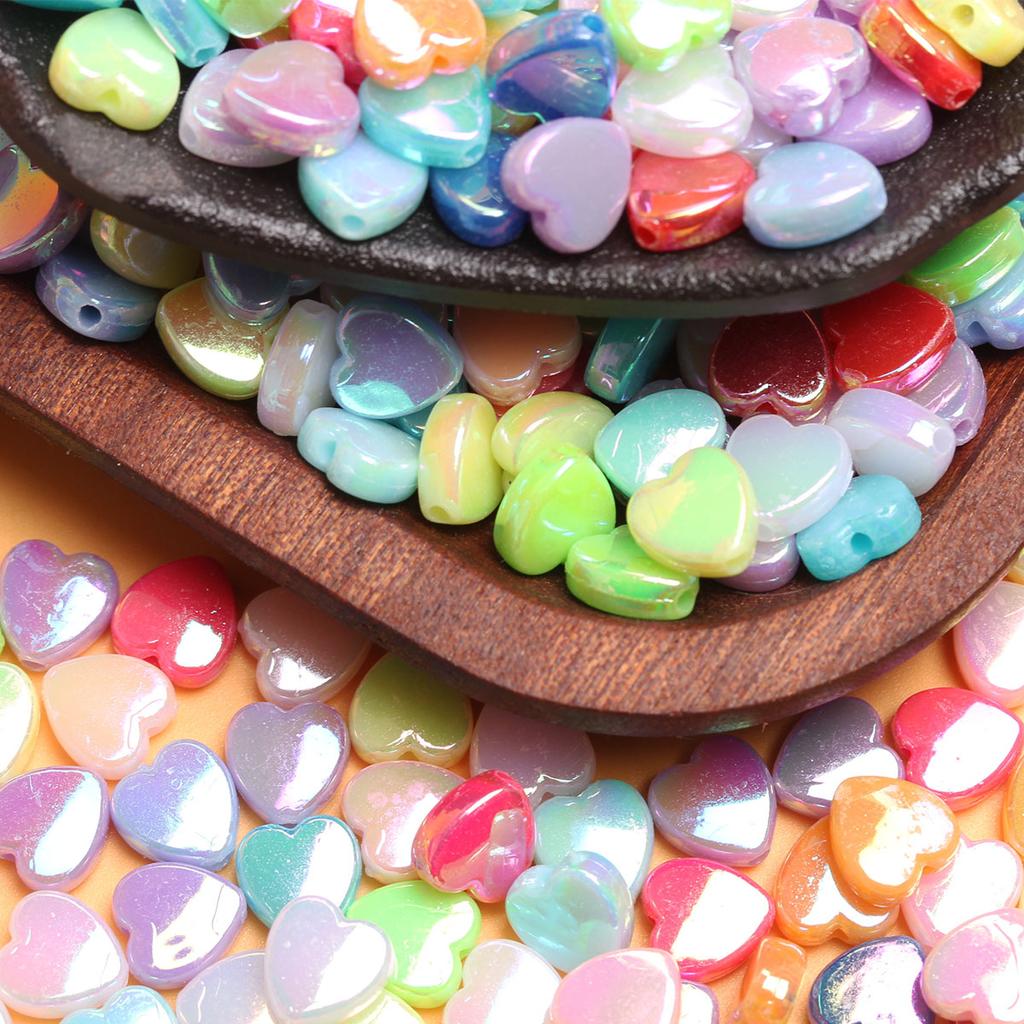 About 2750Pcs DIY For AB Color Jewelry Making Heart Acrylic Beads