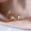 Корейская версия серебряных игольчатых темпераментных жемчужных сережек Love Diamond Stud Серьги Niche Design Универсальные серьги для женщин
