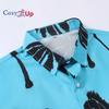 Мужская рубашка с коротким рукавом Lake Blue Big Black Coconut Tree Print, мужская рубашка, лето 2025, новинка