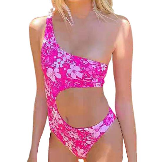Chic Romper Bikini Triangle Cutting Wire Free Quick Drying Waist Cut Out Skinny Bodysuit Beachwear for Water Activity