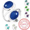 925 Sterling Silver Ring Women Gemstone Handmade Jewelry Friendship Day Gift Blue Green Purple Copper Turquoise Pearl Lapis Mother Of Pearl Statement