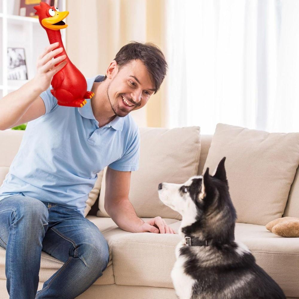 Flexible Squeaky Dog Toys Simulation Pet Squeeze Sound Toy Creative Latex Screaming Chicken  Horse
