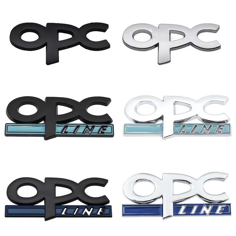 BBFJ3 3D Metal OPC LINE Emblem Car Side Fender Tail Badge Front Grille Sticker For OPEL Zafira b Corsa d Insignia Mokka Regal Astra G