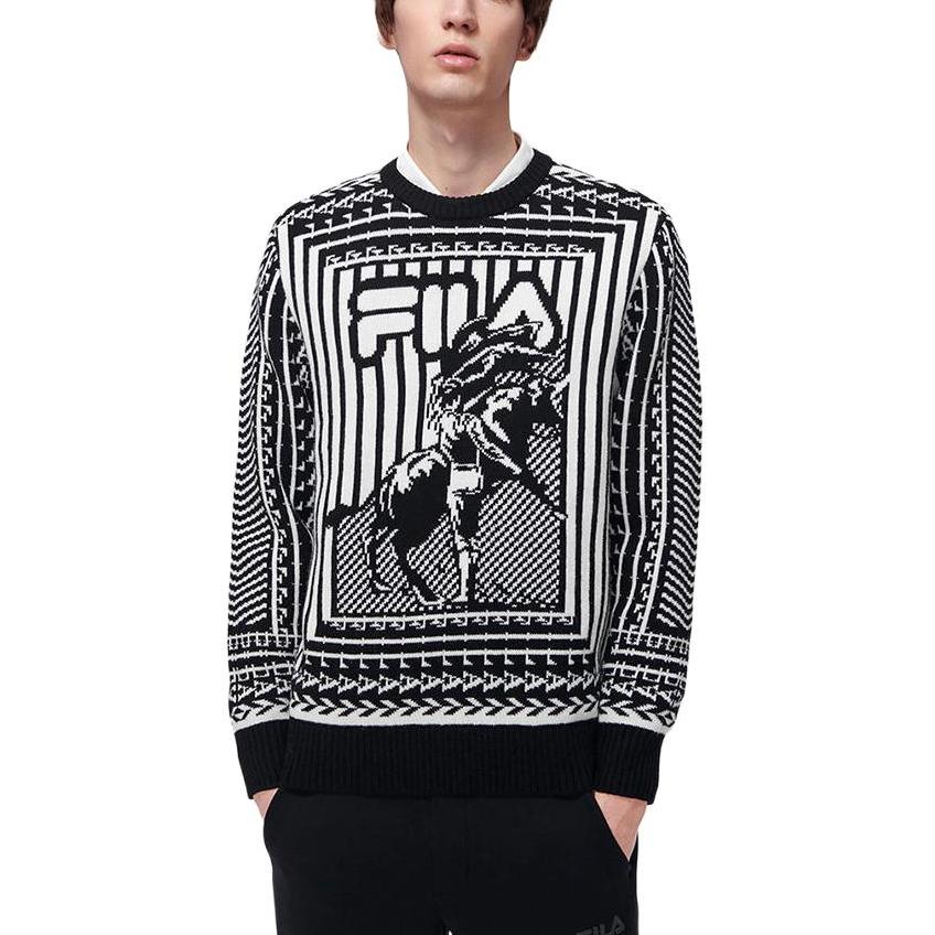 Fila Флисовый пуловер с принтом Мужской свитер Черный F11M318402F-ZA