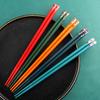 Japanese-style Alloy Chopsticks with Pointed Anti-slip Sushi Chopsticks Household One Pair Colorful Chopsticks for One Person