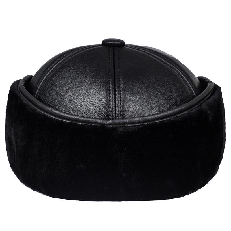 Зимние теплые наушники из искусственной кожи, шапки-бомберы, бархатные утепленные мужские костяные шапки, шляпа для папы