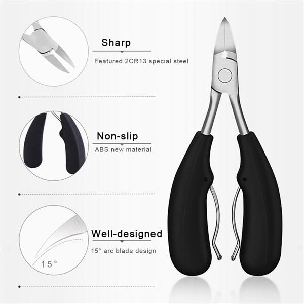 Surgical Stainless Steel Toenail Clippers for Thick and Ingrown Nails Cutter