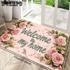Spring Floral Style Floor Mat Entrance Door Mat Bedroom Carpet