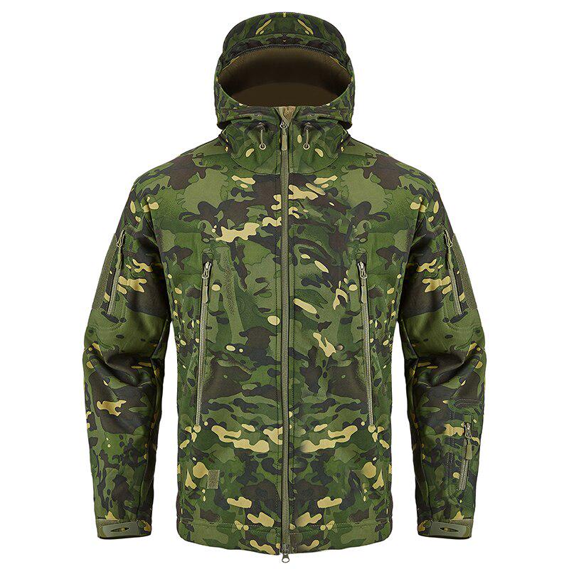 Мужская тактическая камуфляжная ветровка с капюшоном