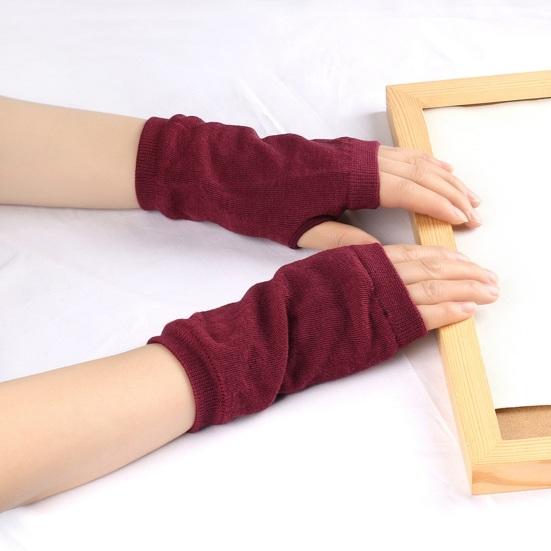 1 пара осенне-зимних перчаток без пальцев, трикотажные, высокоэластичные, нескользящие, с запястьем