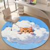 1PC Cloud Cat Office Round Area Rug,  Mat Suitable ForOffice, Under Office Chairs Bedroom Living Room Home Decor, Room Deco