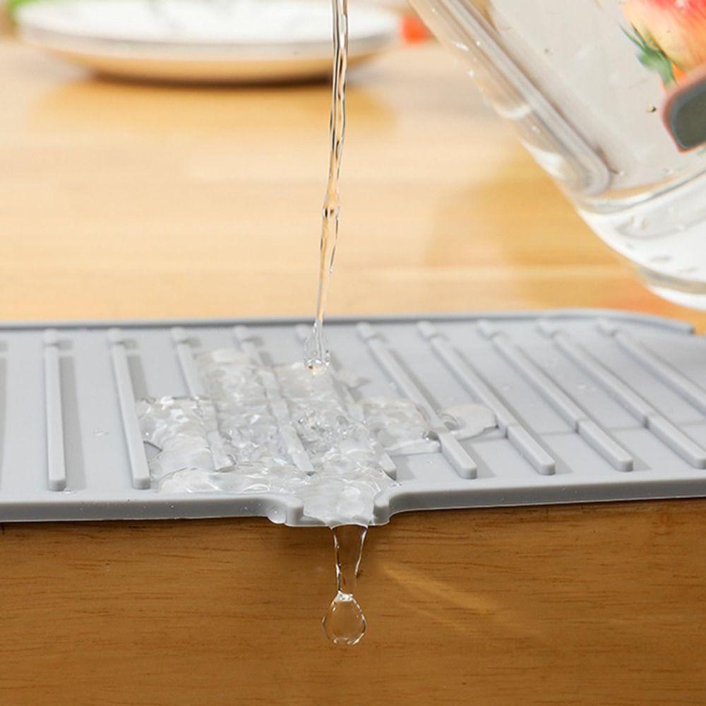 Splashproof Faucet Mat Silicone Draining Mat Durable Dish Soap Sponge Holder for Kitchen