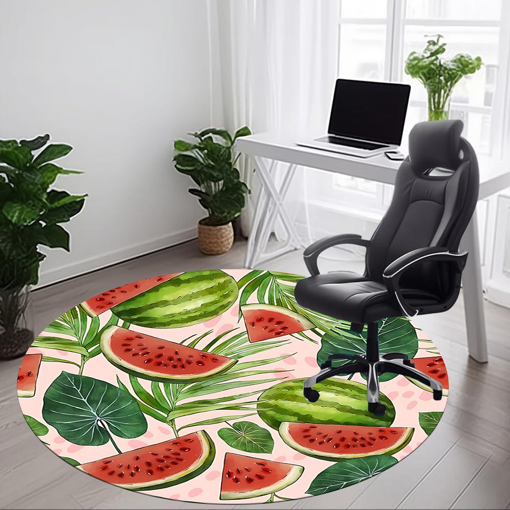 1pc Watermelon slices Chair Carpet for Office, Soft, Non-Slip Polyester Mat, Office, Entryway, Living Room, Bedroom, yy251207246