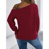 HNXC Повседневный пуловер с вырезами на плечах и длинными рукавами для женщин, осень-зима, однотонный