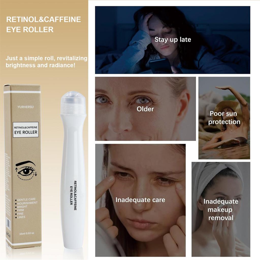 Крем-стик для глаз с ретинолом и кофеином, увлажняющий и увлажняющий для уменьшения тонких линий под веками, 15 мл