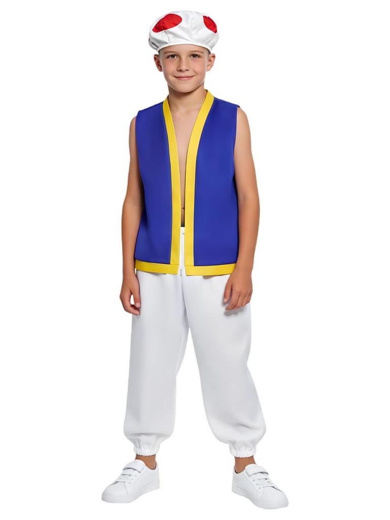 Halloween Mushroom Man Costume - Super Mario Toad Parent-Child Cosplay