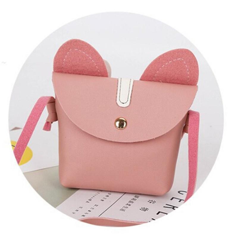 Кошелек для детей с бантом и милым принтом животных, детская сумка с кошкой, сумка на плечо, мини-сумка