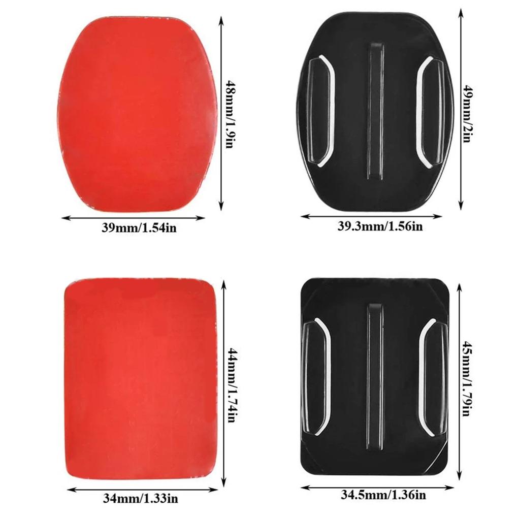 Комплект для крепления на клейкой основе, липкая накладка для экшн-камер 12, 11, 10, 9, 8, 7, 6, 5, 4, 3, плоское изогнутое крепление T
