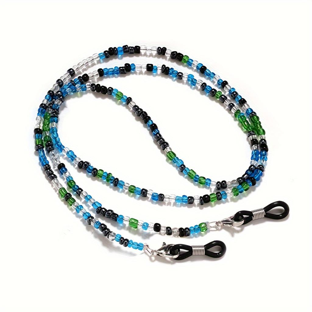 Разноцветная цепочка для очков с бусинами, шикарный модный аксессуар для очков, модный и универсальный ремешок для очков, фиксатор для очков и удобный держатель для маски