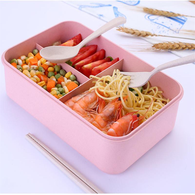 Пластиковый ланч-бокс для микроволновой печи с тремя сетками, герметичный ящик для хранения для мальчиков и девочек, ланч-бокс