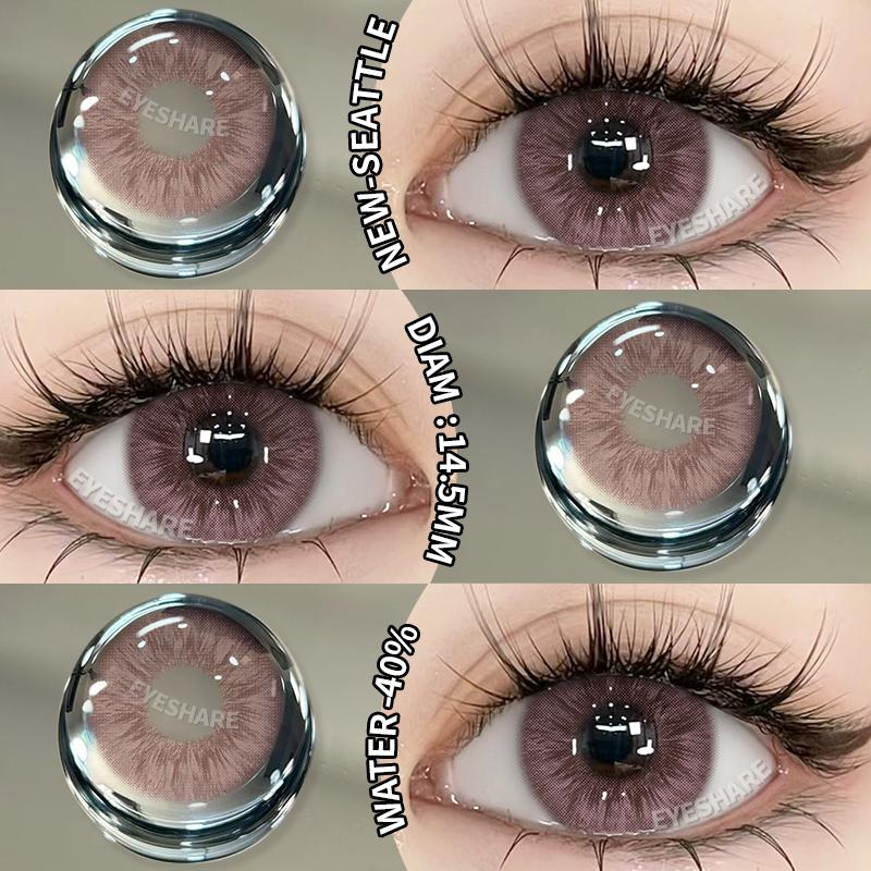 Eyeshare Gray Color Contact Lenses for Eyes Brown Eye Korean Colored Lenses Beautiful Pupil Eye Makeup Colorful Pink Lens 2pcs