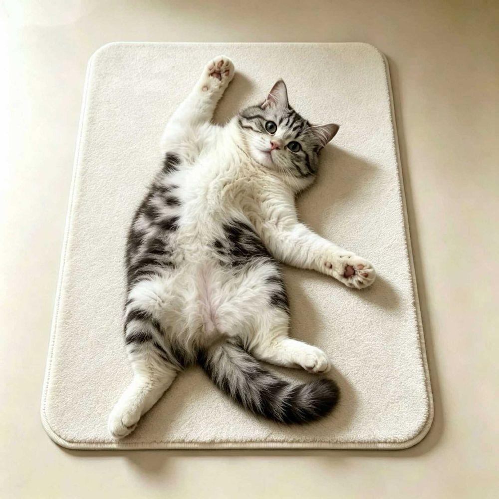 Ragdoll Cat/Cow Cat/Civet Cat Cute Cat Floor Mat Non-slip Floor Mat Bathroom Carpet Table Bedside