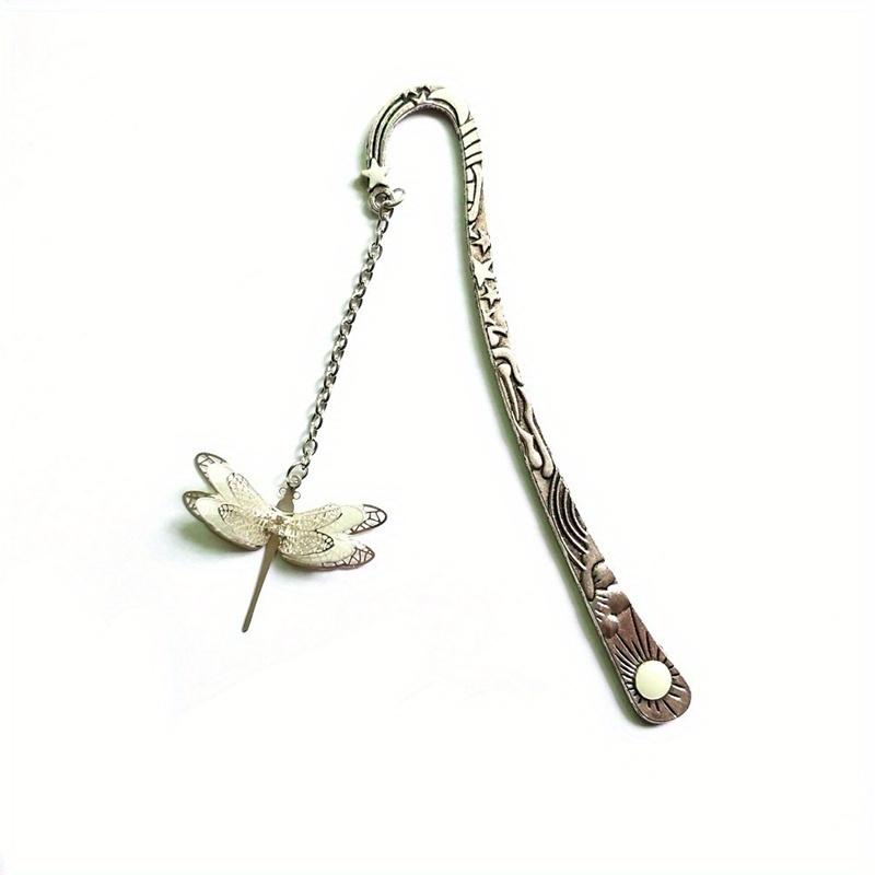 Beautiful Personalized Bookmark Luminous Butterfly Feather Star Moon Ancient Silver Glowing Alloy Bookmark Fluorescent Jewelry