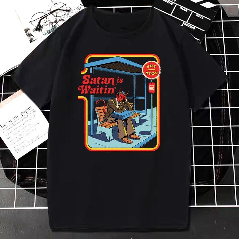 Футболка из хлопковой ткани с жутким графическим принтом унисекс и унисекс