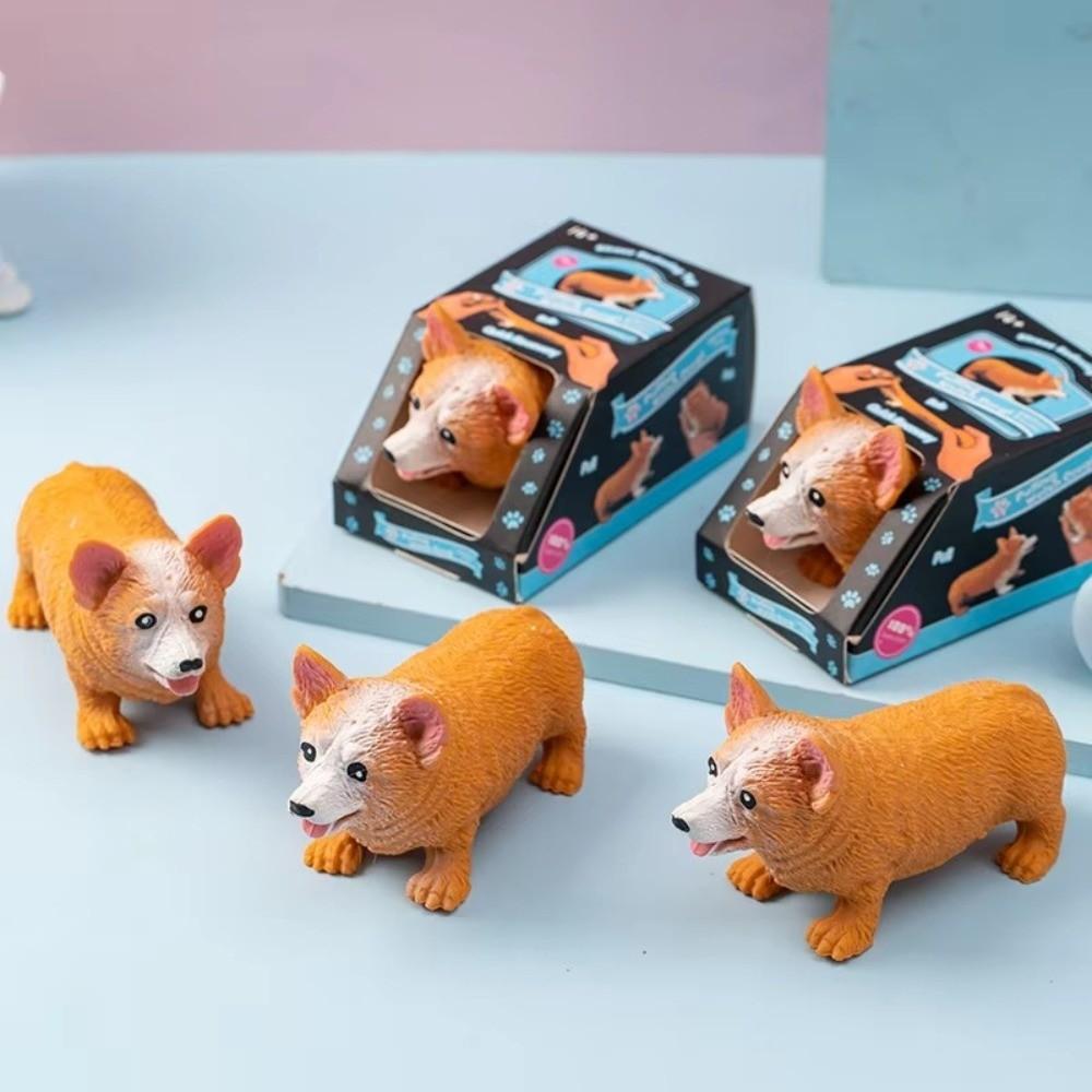 Slow Rebound Squeeze Toys Stress Relieve Corgi Dog Modeling Cute Pulling Toys Gift